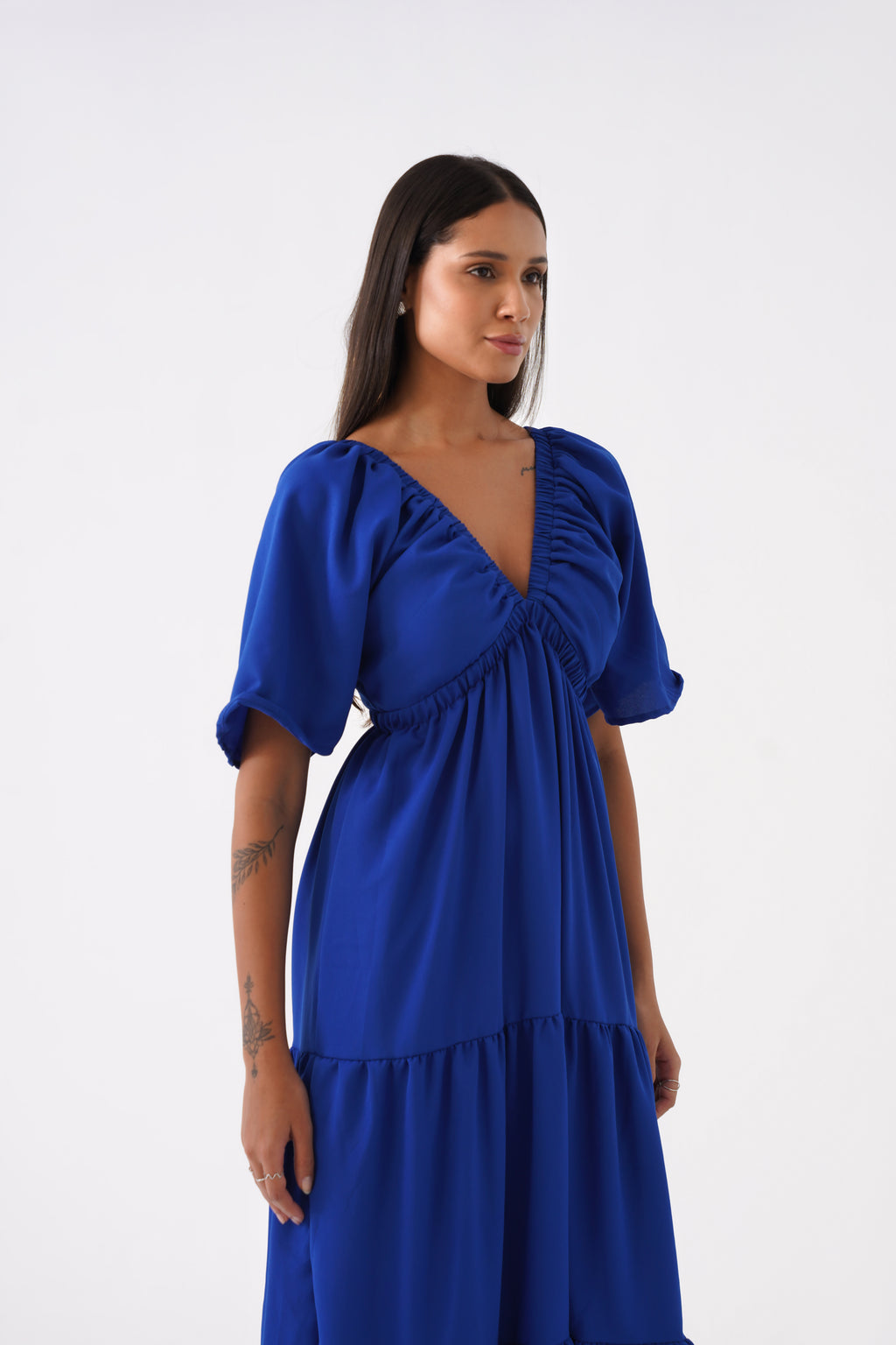 V-Neck Ruffle Dress