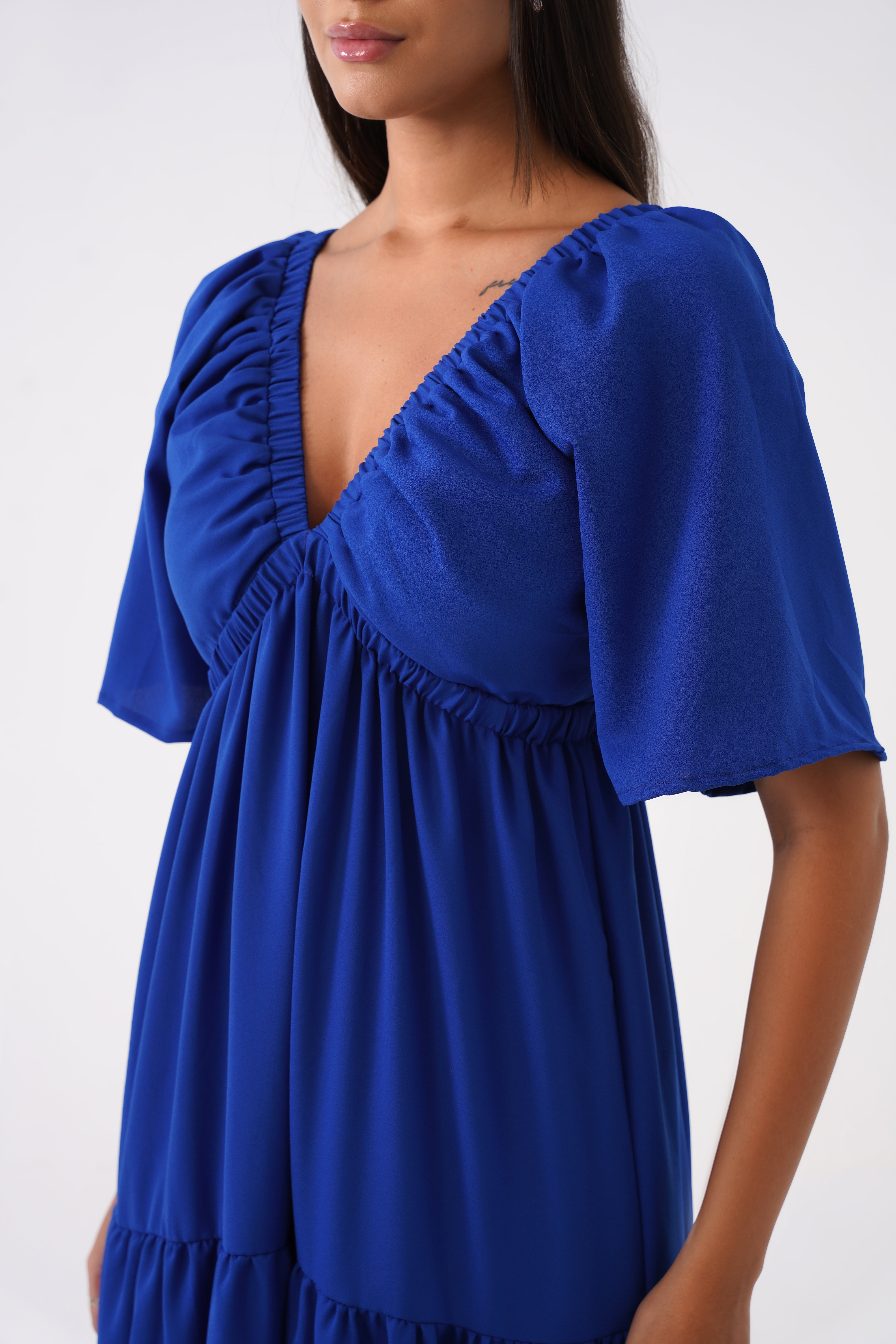V-Neck Ruffle Dress