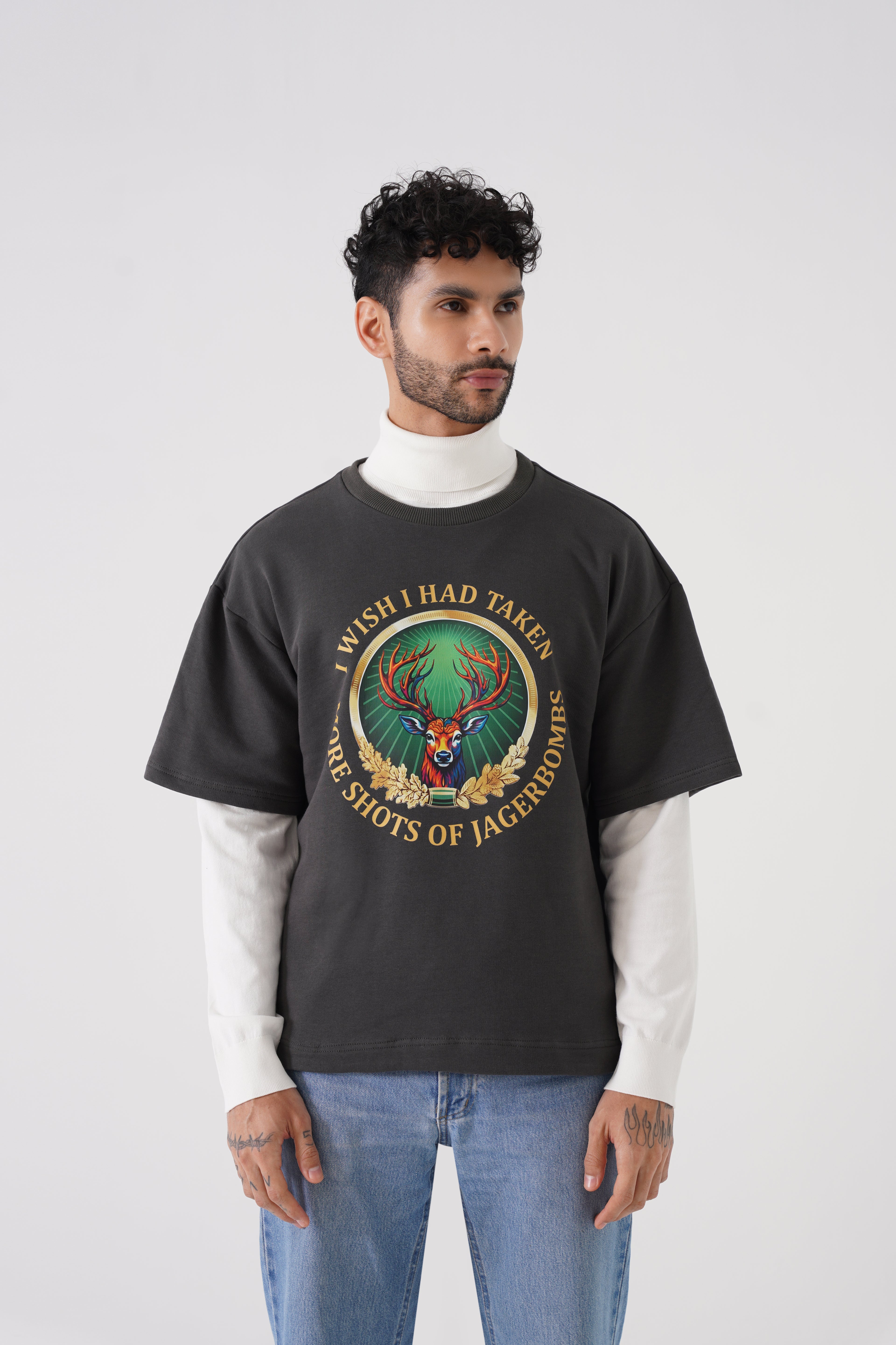 Jagermister Drop Shoulder Unisex Tshirt – Oversized