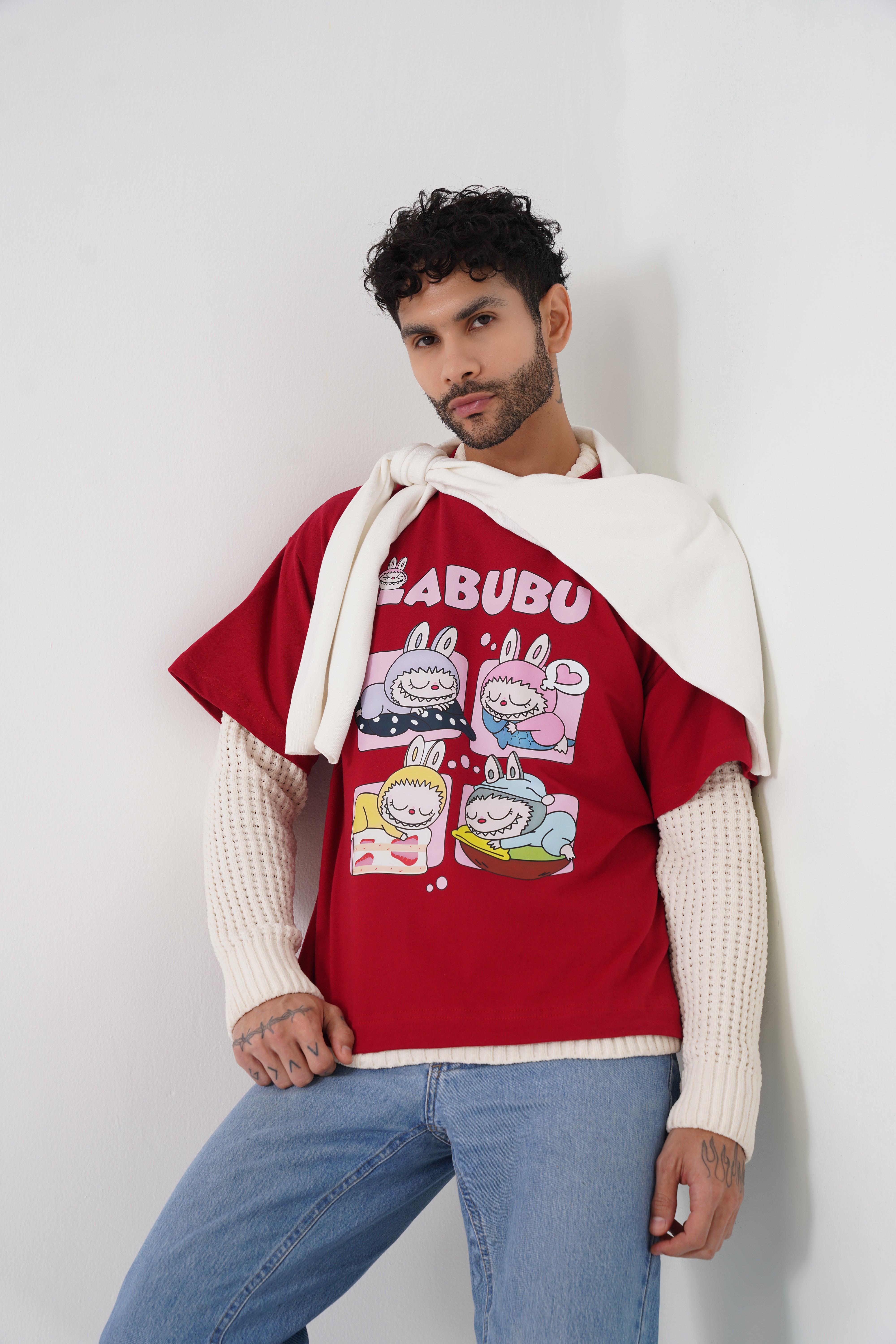 Labubu Drop Shoulder Unisex Tshirt – Oversized