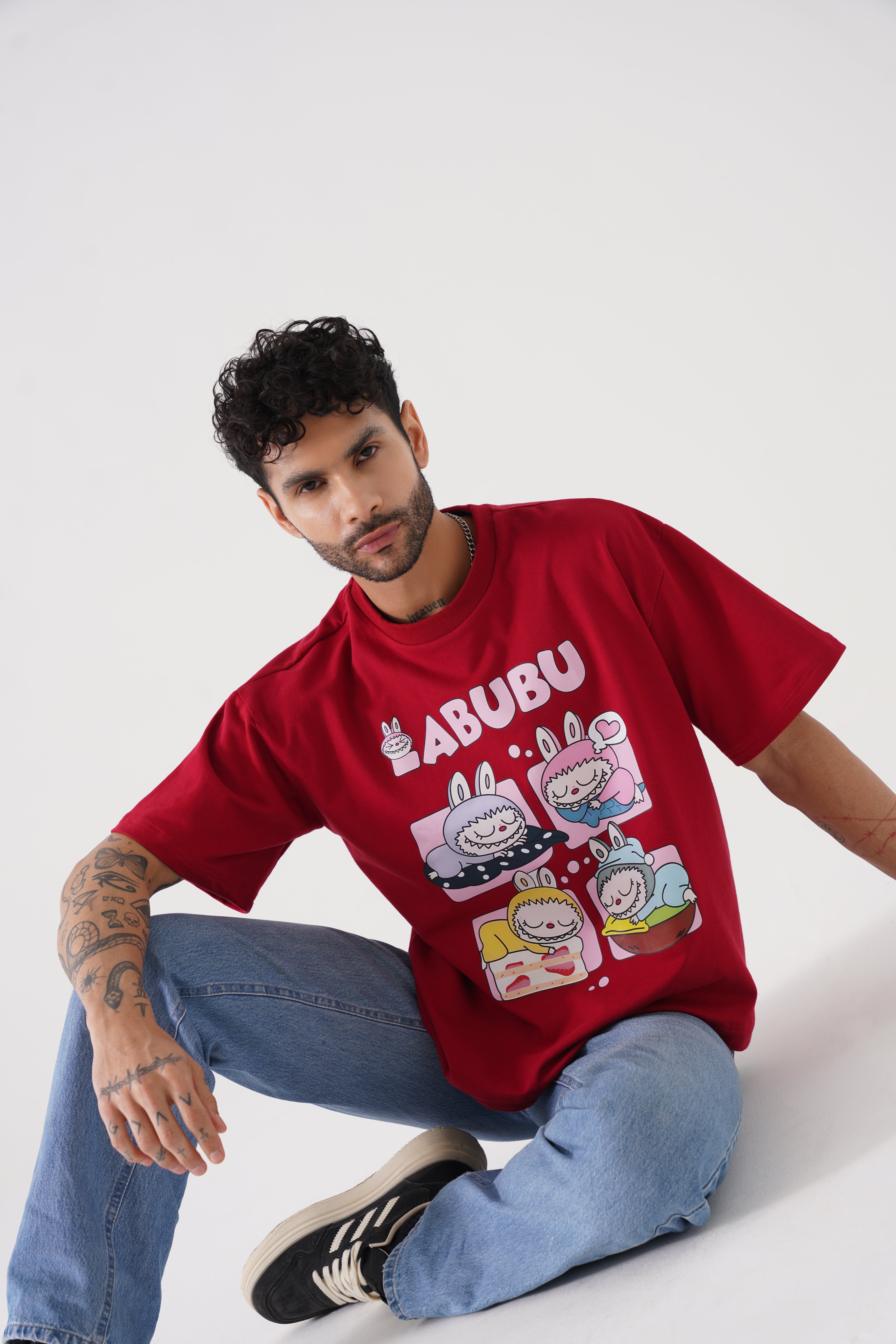Labubu Drop Shoulder Unisex Tshirt – Oversized