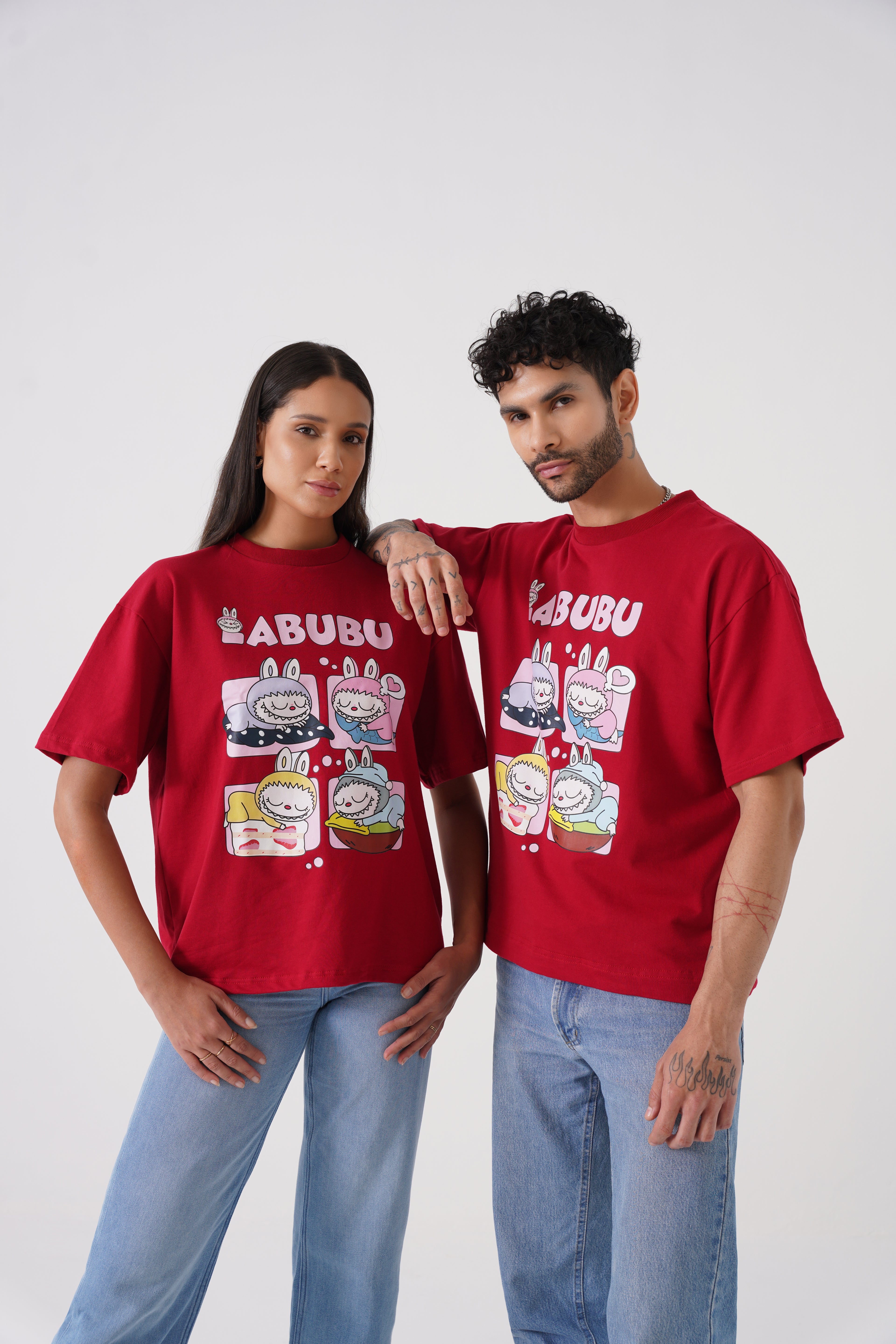 Labubu Drop Shoulder Unisex Tshirt – Oversized
