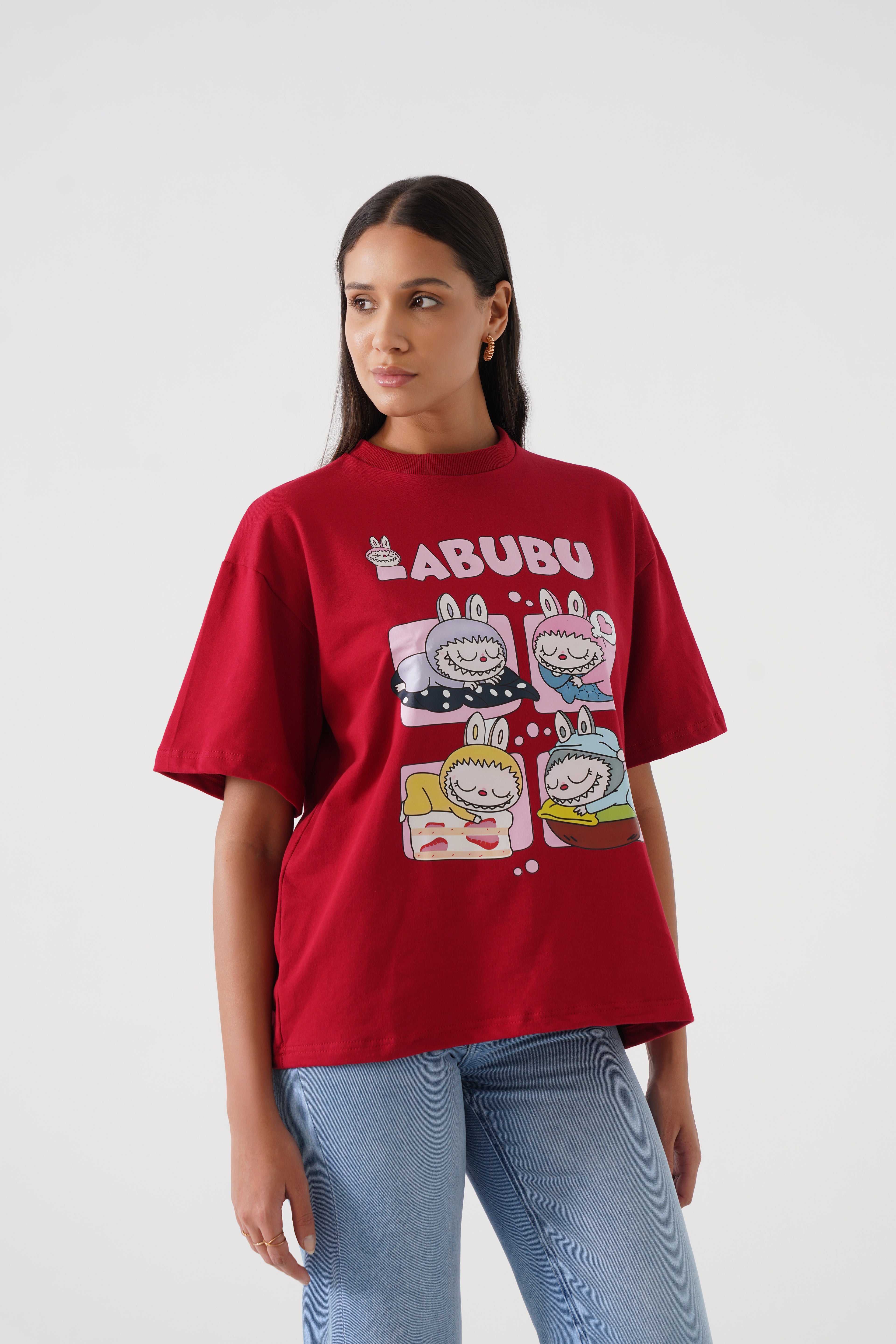 Labubu Drop Shoulder Unisex Tshirt – Oversized