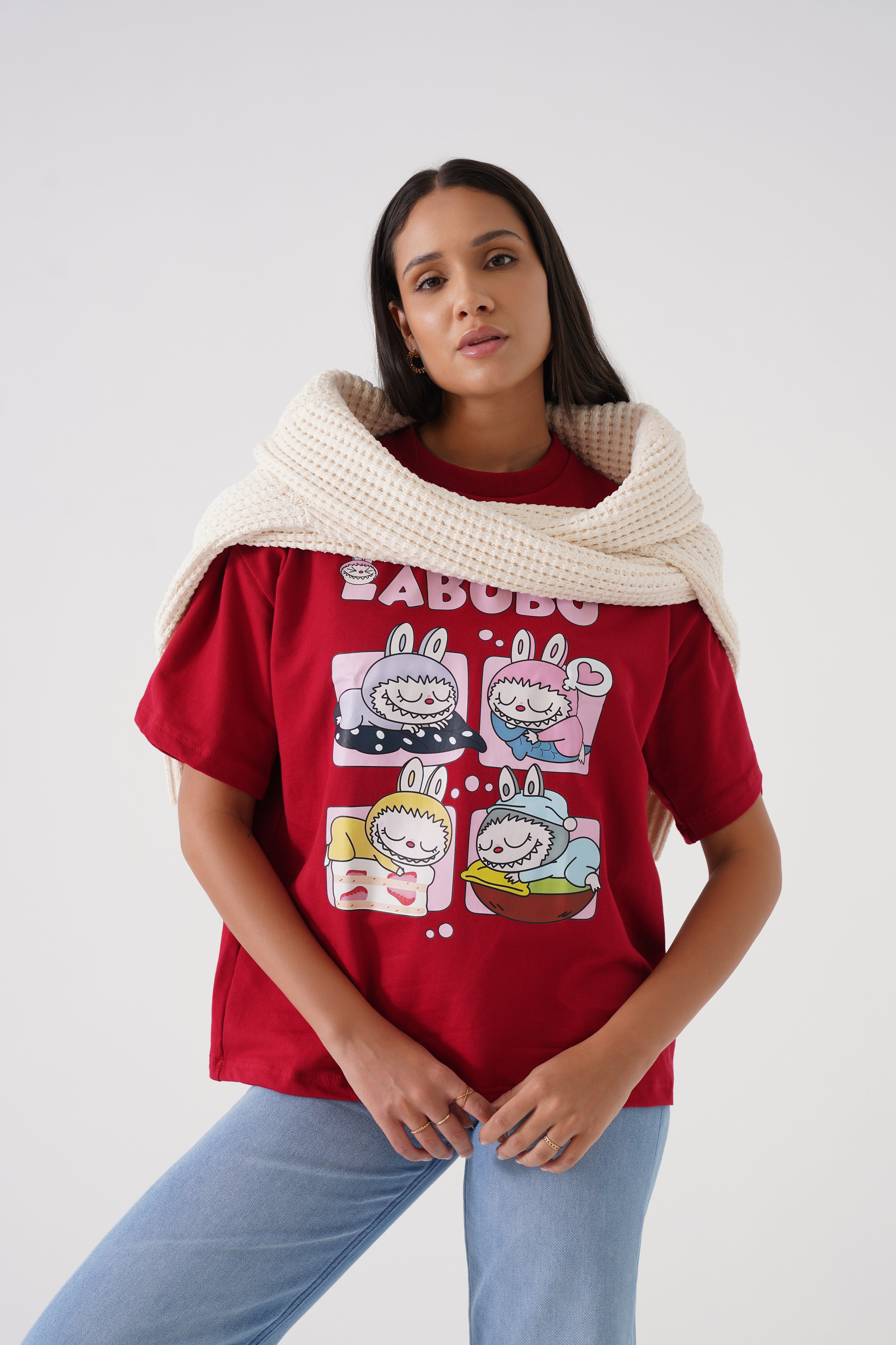 Labubu Drop Shoulder Unisex Tshirt – Oversized