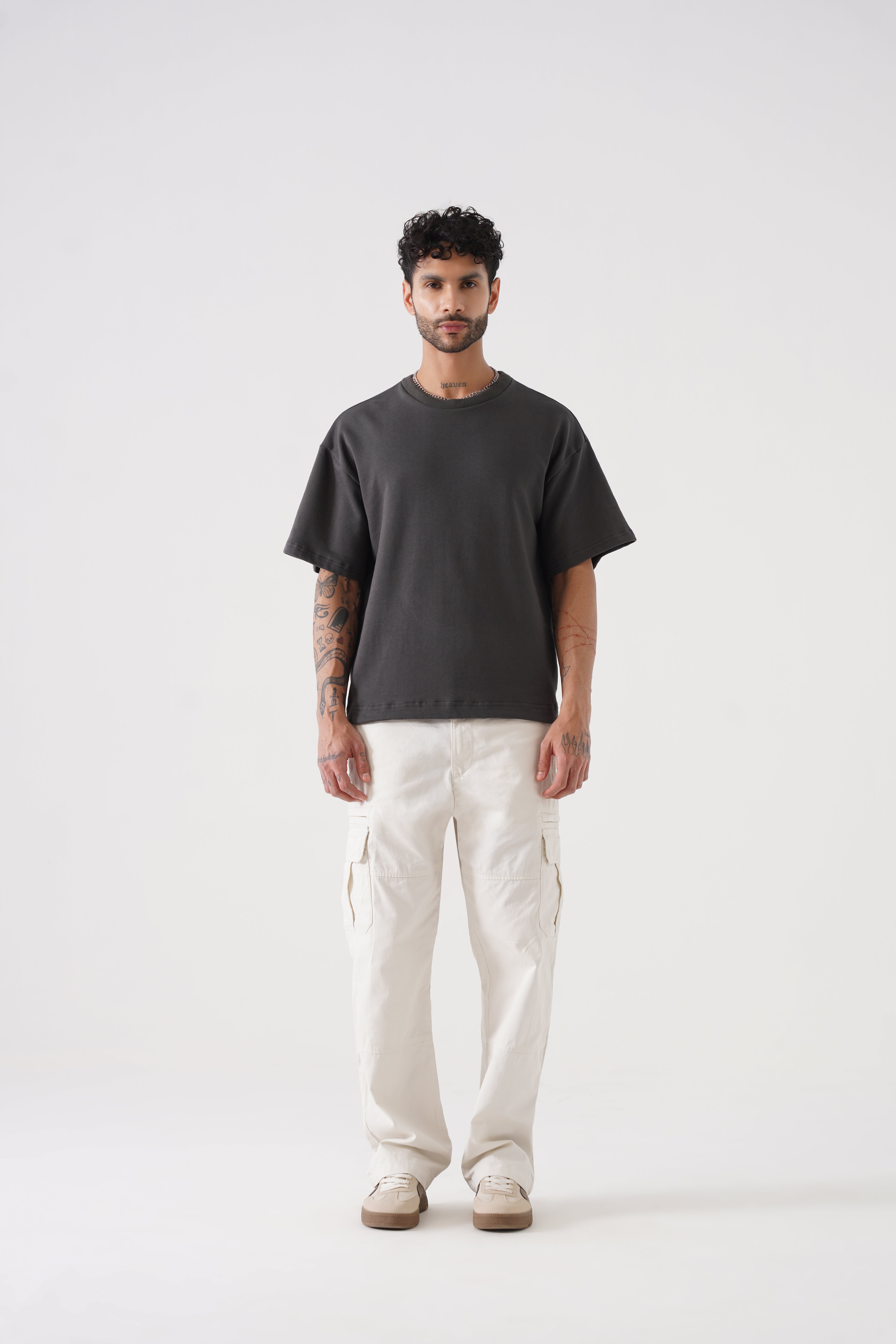 Drop Shoulder Unisex Tshirt (Steel Grey )