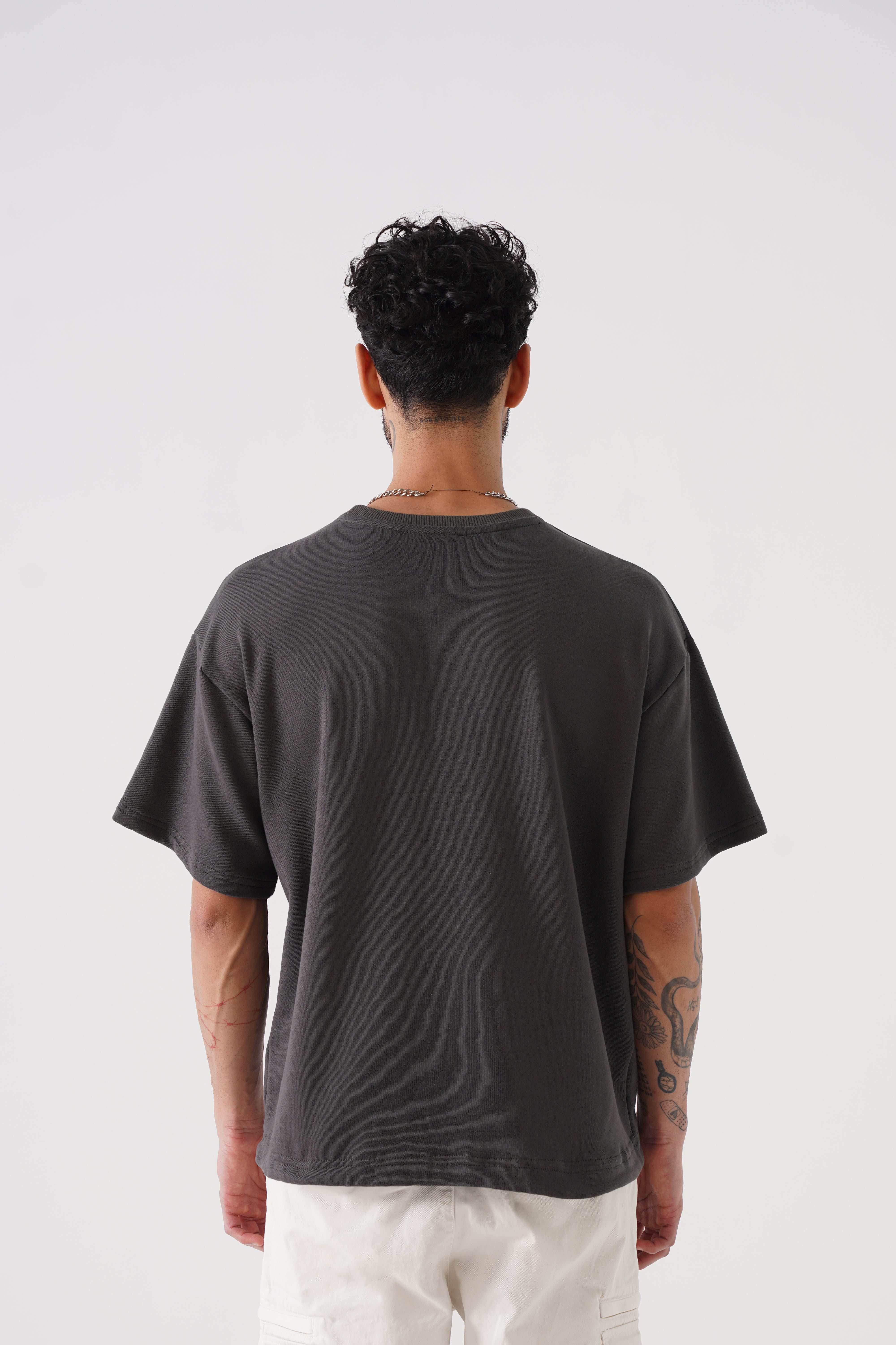 Drop Shoulder Unisex Tshirt (Steel Grey )
