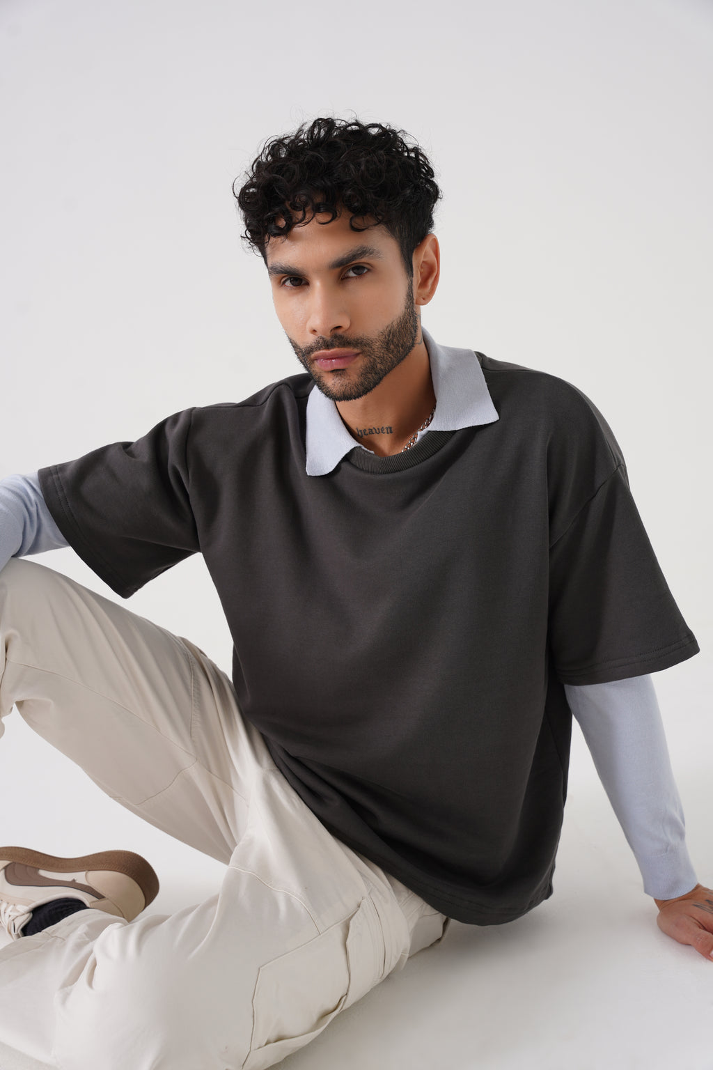 Drop Shoulder Unisex Tshirt (Steel Grey )