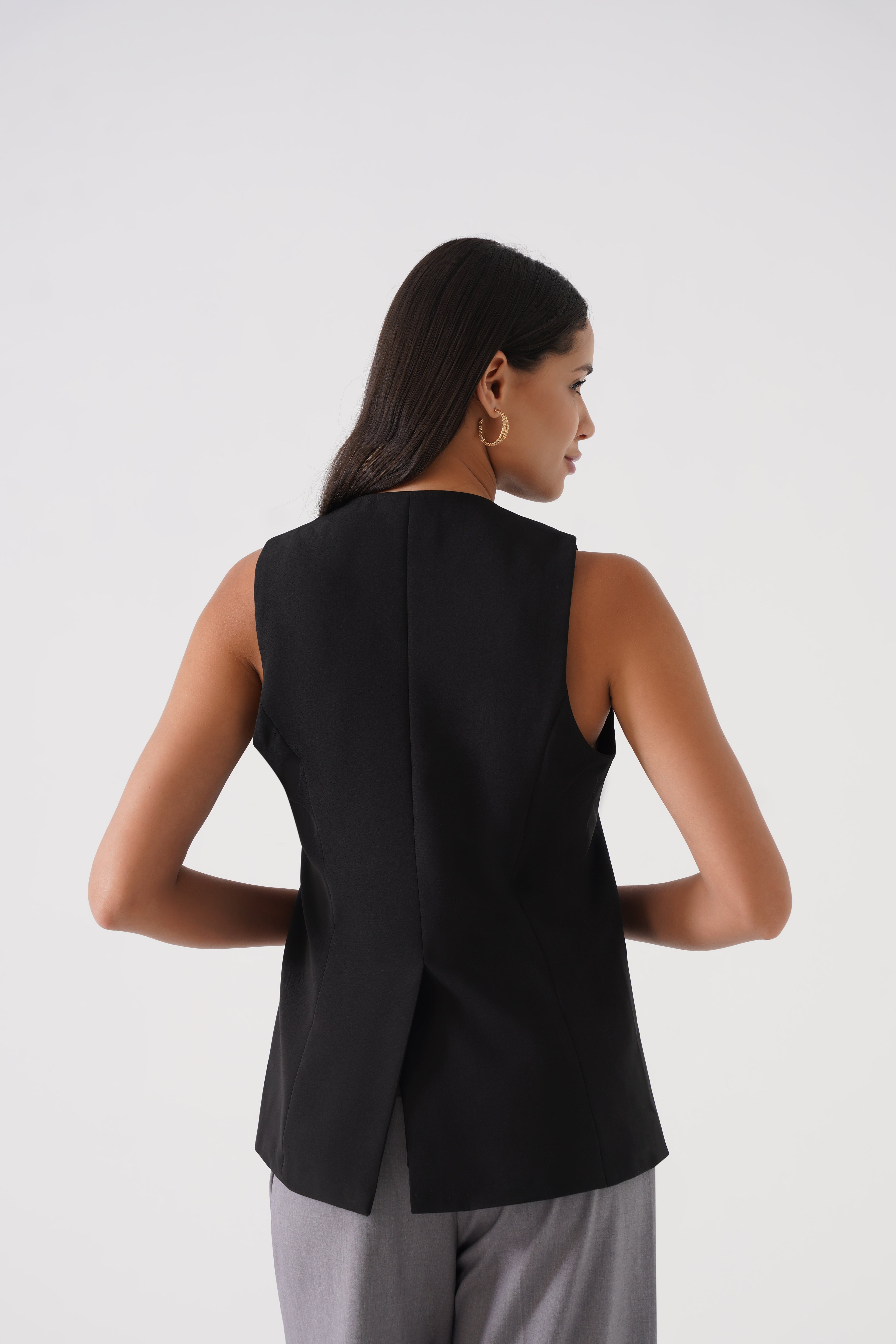 Button-Down Soft Vest (Black)