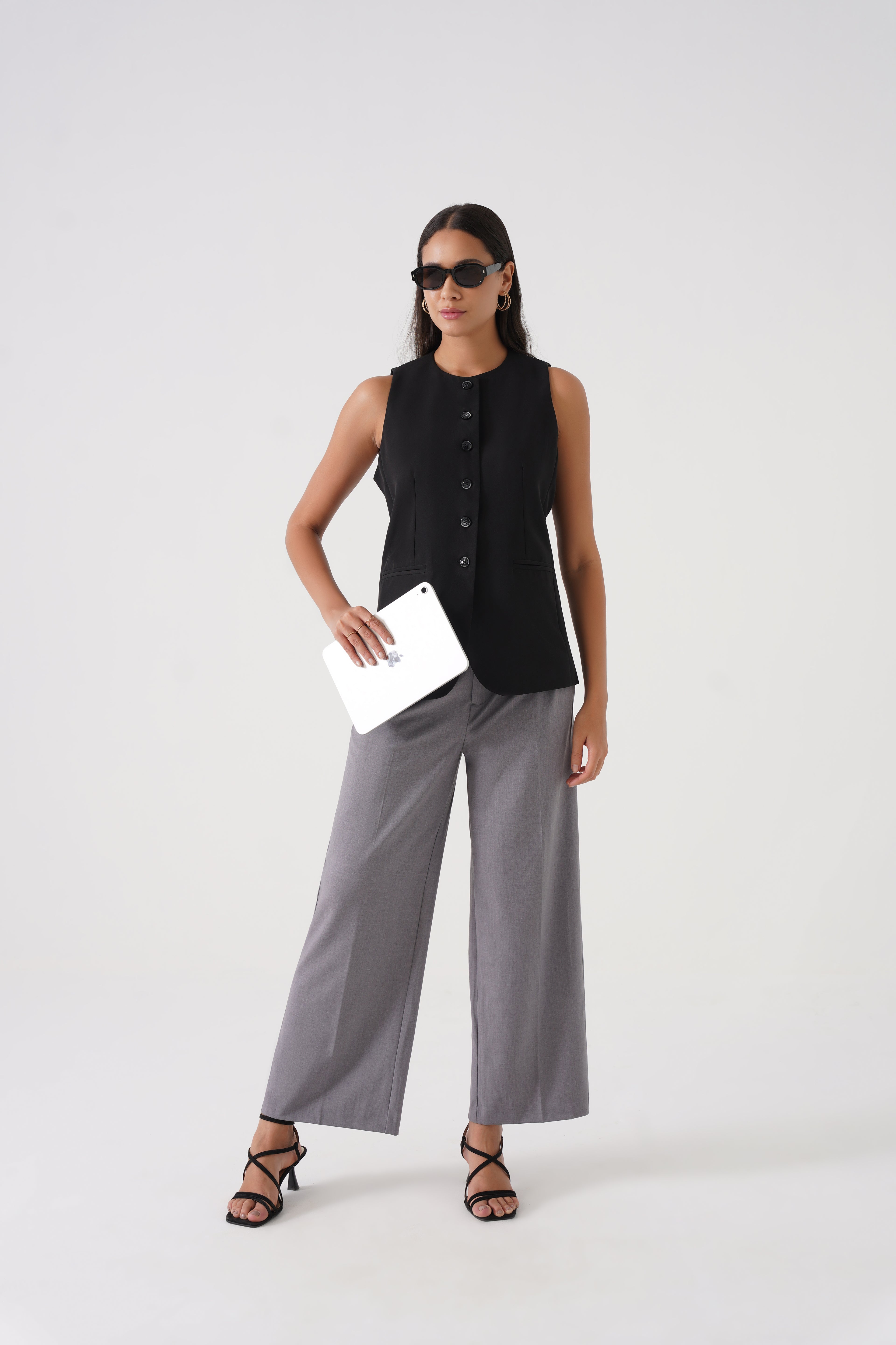 Button-Down Soft Vest (Black)