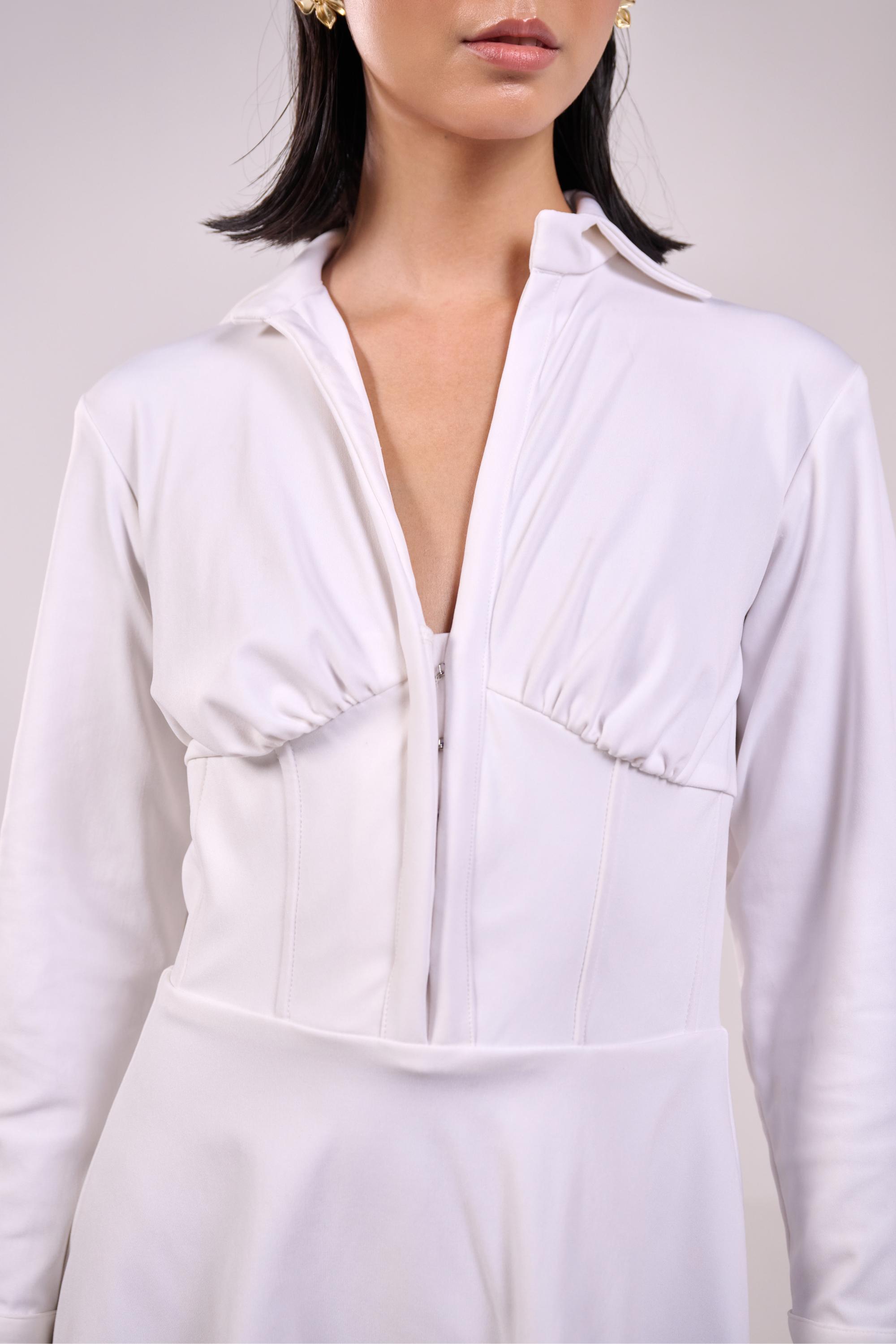 bustier shirt dress Giuseppe Di Morabito Woman Shirt Dress With Bustier Light Blue 38